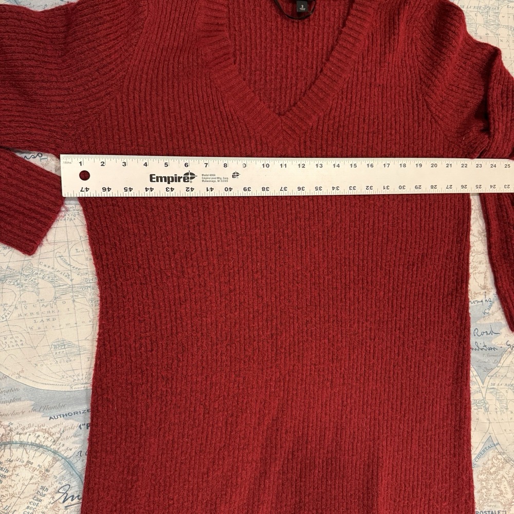 Torrid Vegan Cashmere Sweater Mini‎ Dress Rhubarb Red V-Neck Ribbed Knit 2 - Picture 12 of 16